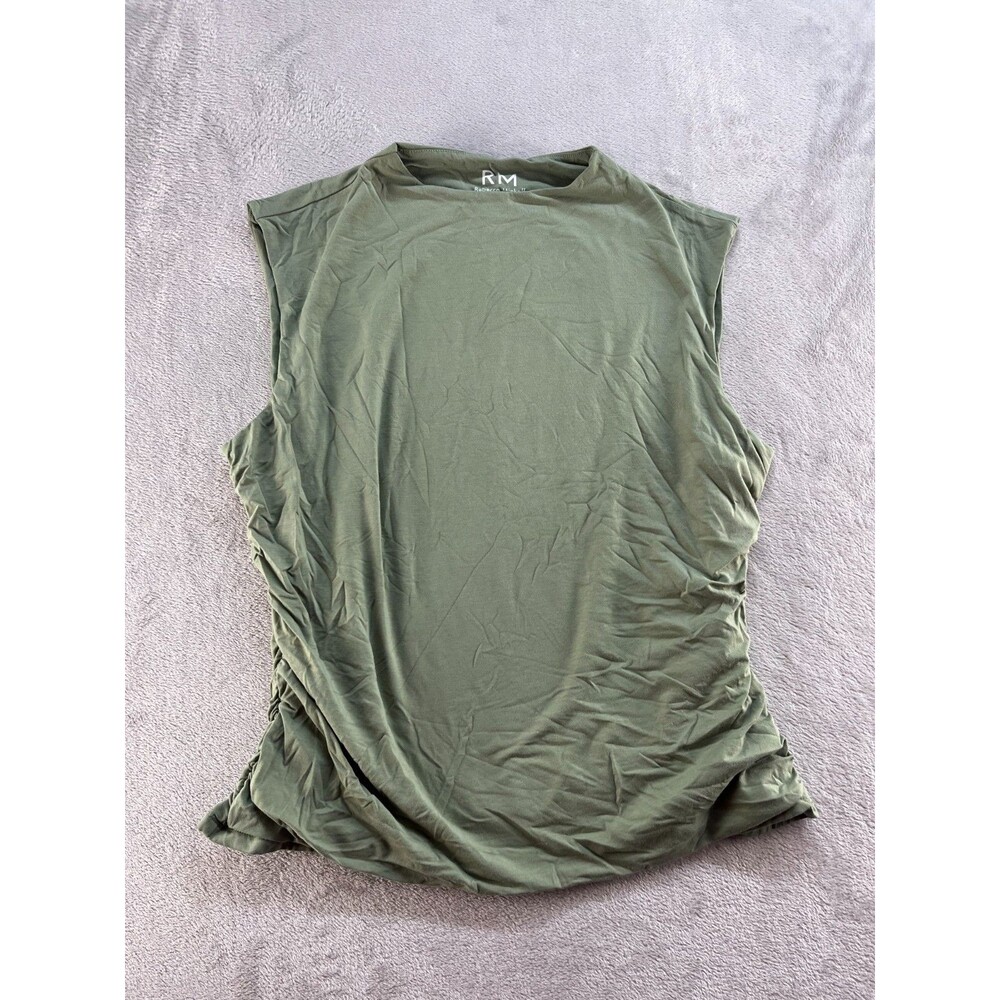 RM by Rebecca Minkoff Ruched Sleeveless Tank Mauve X- Large Green